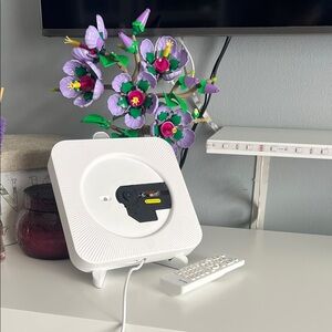 White CD Player with Remote